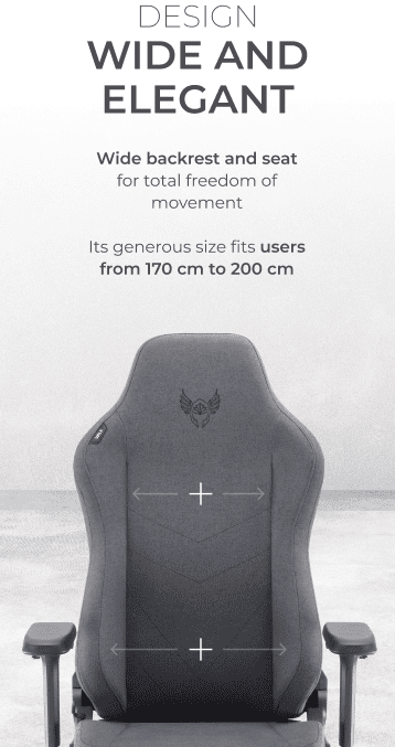 Freya Elite chair with wide backrest and seat for tall users